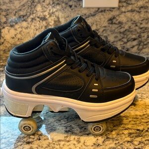 Black Roller Skate Sneakers